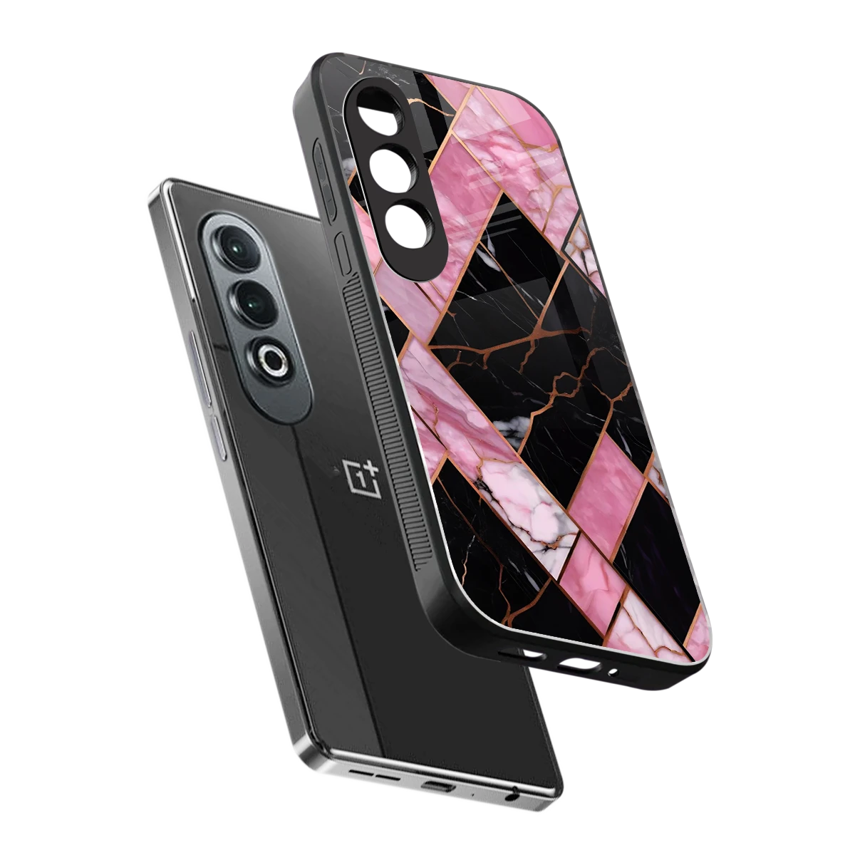 Rose Luxe sleek oneplus nord ce 4 cover with tempered glass back and TPU edges