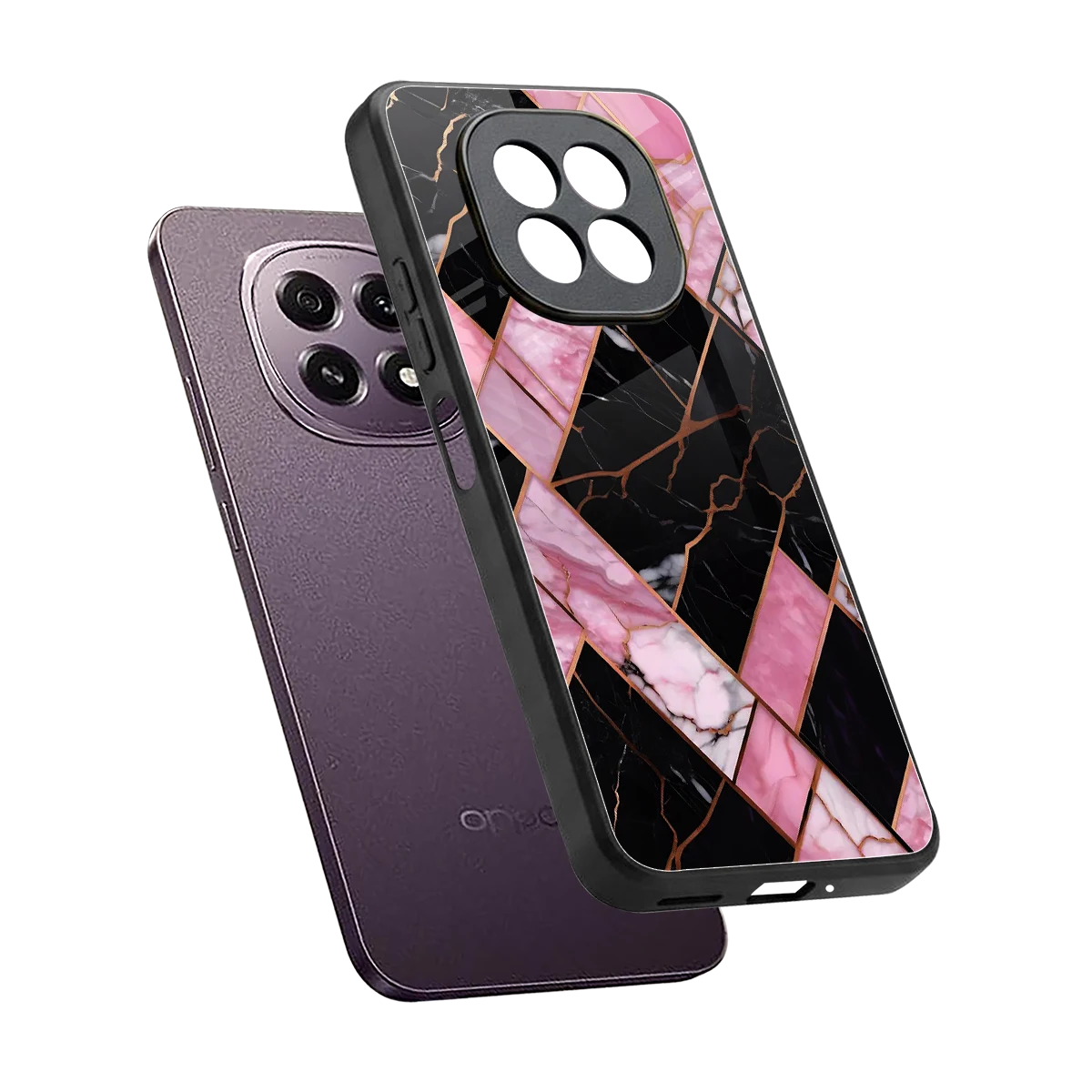 Rose Luxe sleek oppo f29 5g cover with tempered glass back and TPU edges
