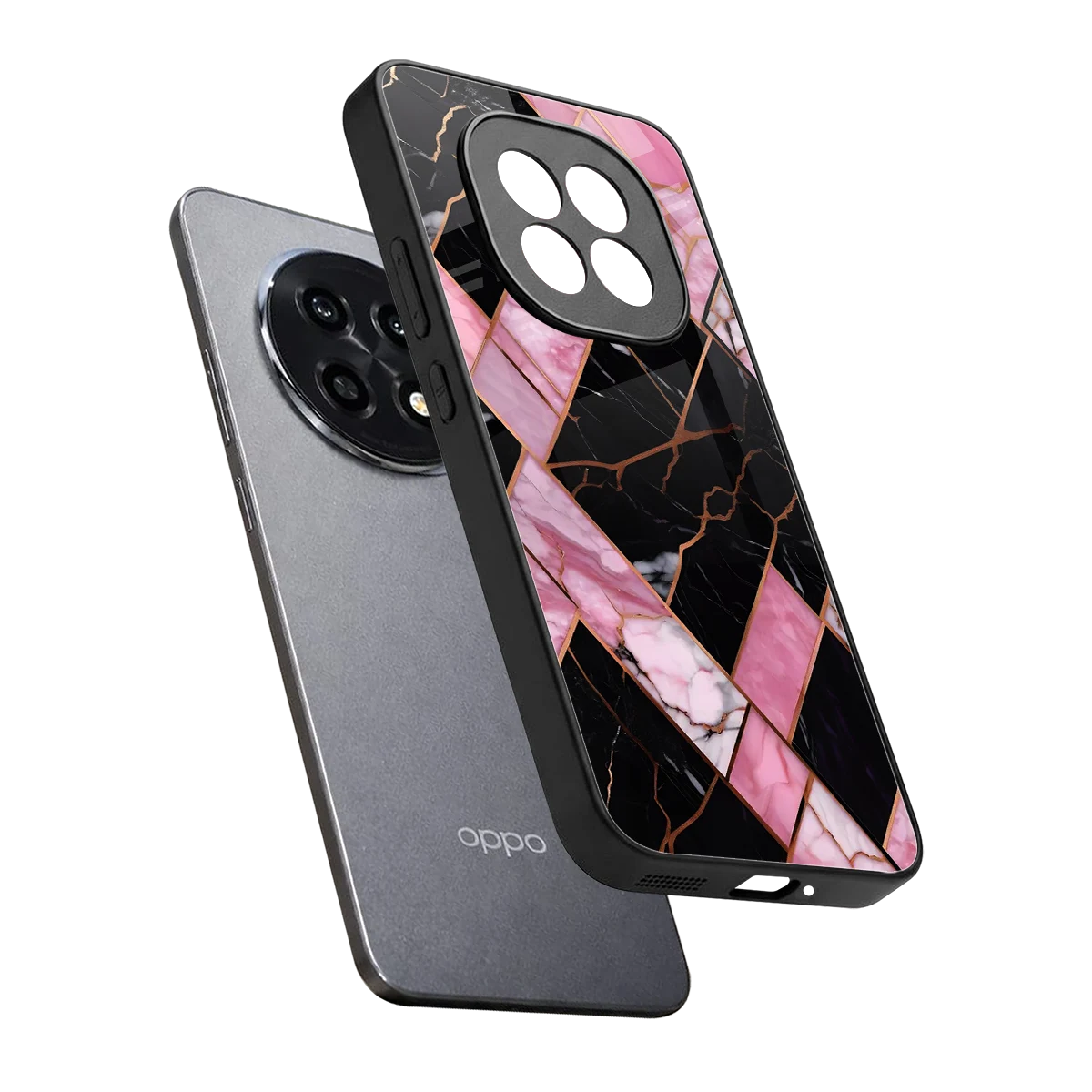 Rose Luxe sleek oppo f29 pro 5g cover with tempered glass back and TPU edges