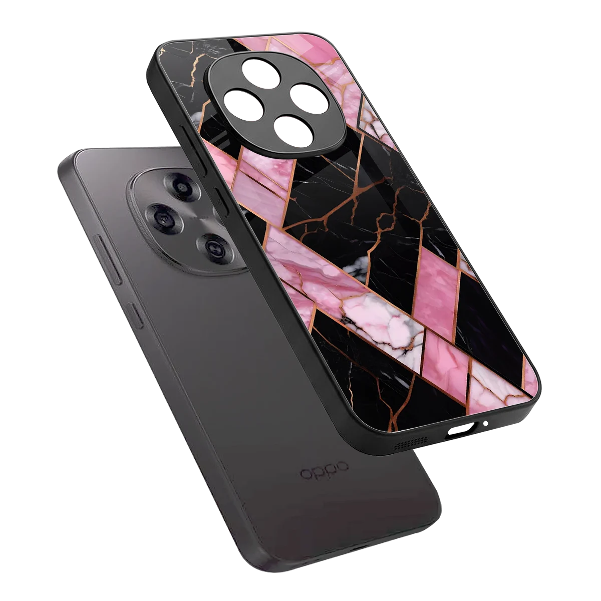 Rose Luxe sleek oppo f31 pro 5g cover with tempered glass back and TPU edges