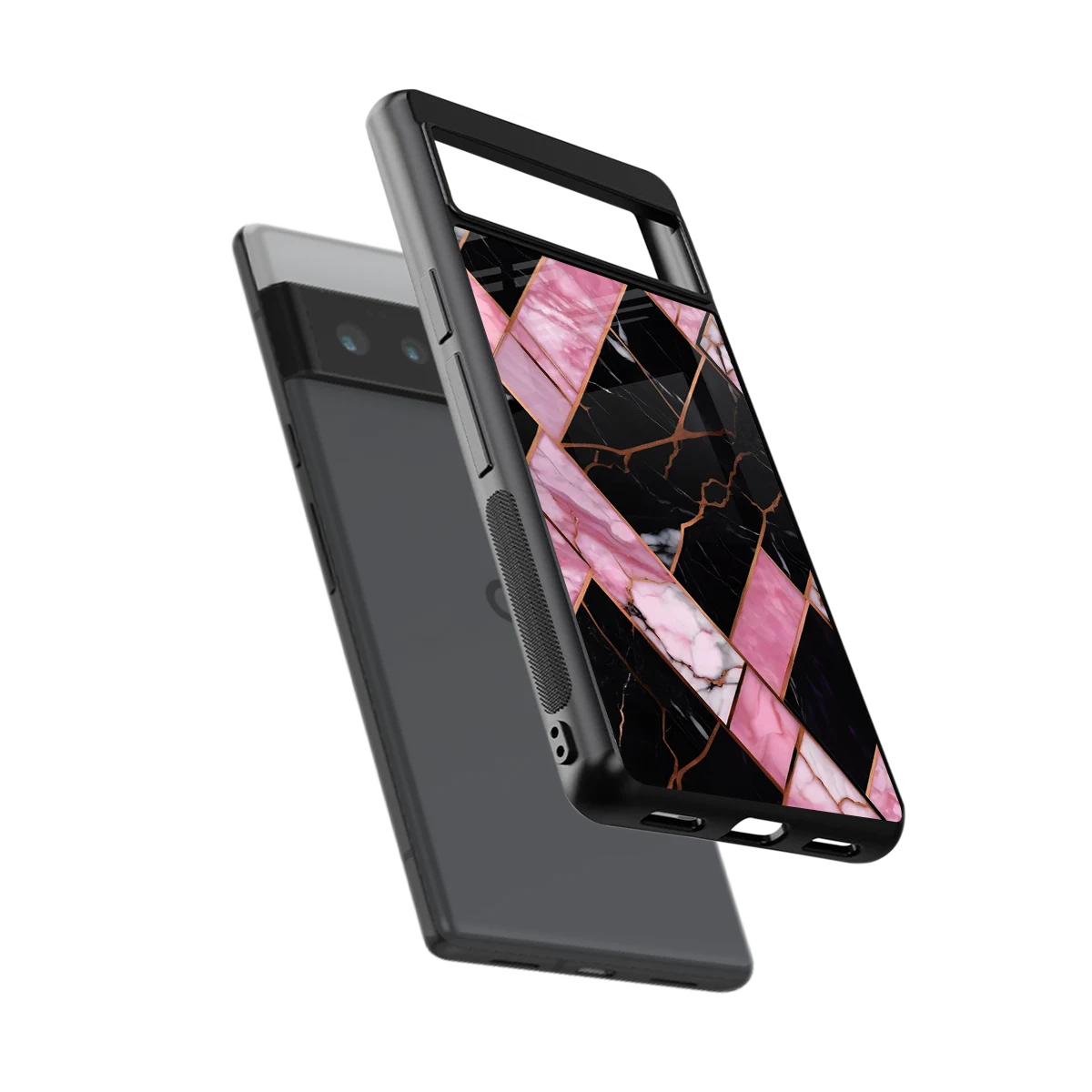 Rose Luxe sleek google pixel 6 pro cover with tempered glass back and TPU edges