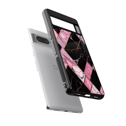 Rose Luxe sleek google pixel 7 pro cover with tempered glass back and TPU edges