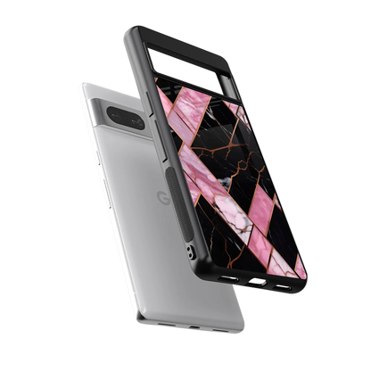 Rose Luxe sleek google pixel 7 cover with tempered glass back and TPU edges
