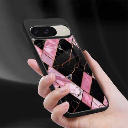 Rose Luxe sleek google pixel 9 cover with tempered glass back and TPU edges