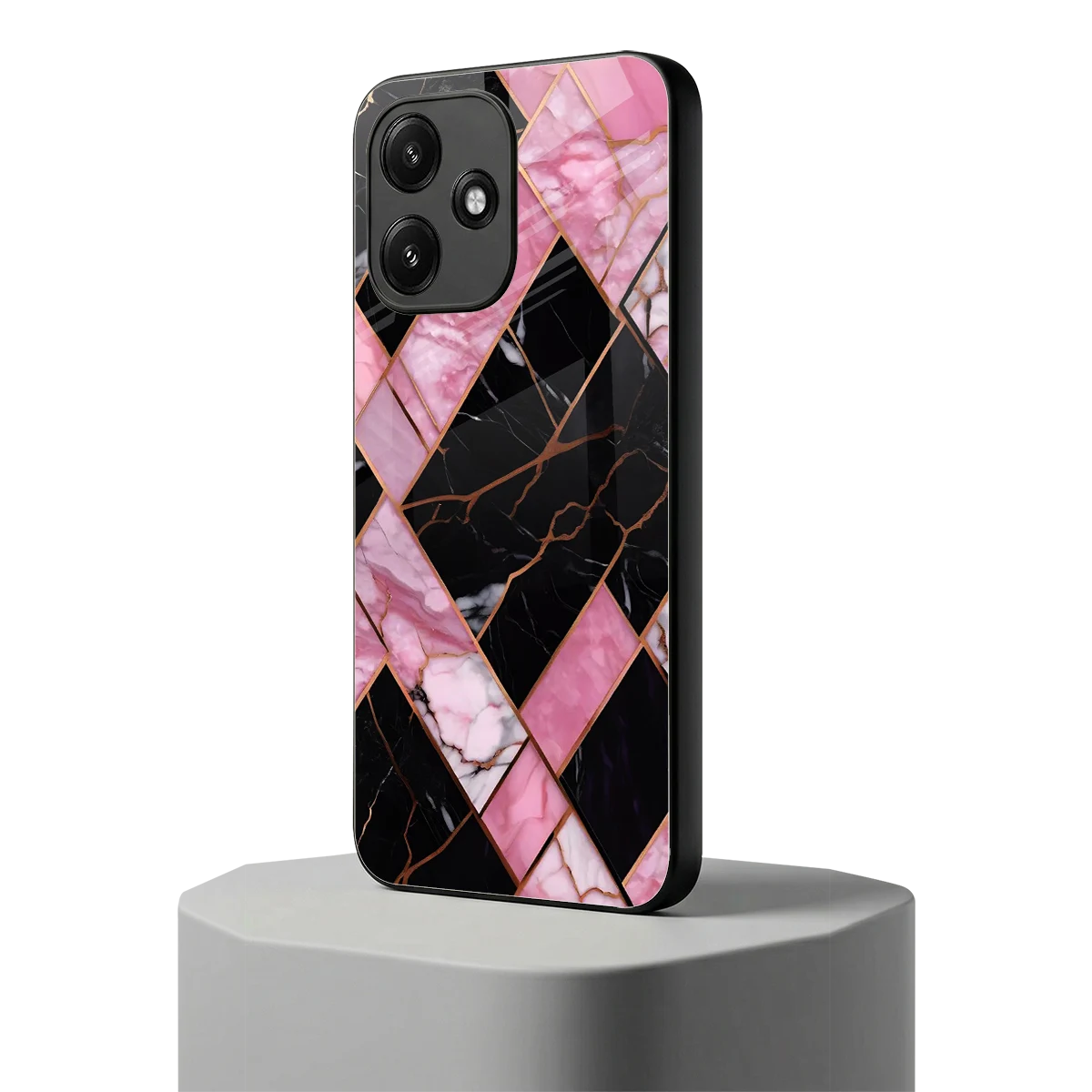 Rose Luxe redmi 12 5g mobile cover | shockproof glass phone case