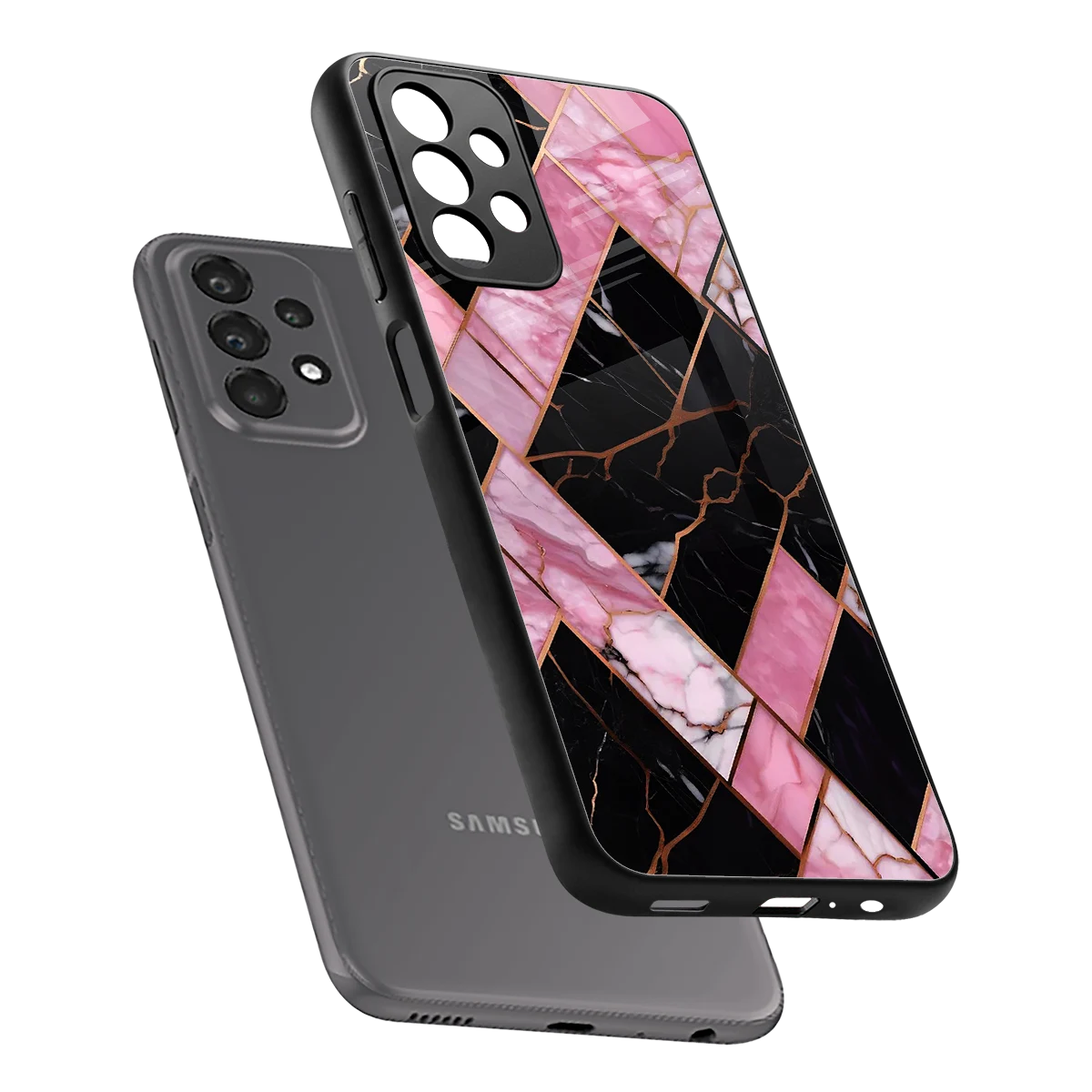 Rose Luxe sleek samsung galaxy a23 cover with tempered glass back and TPU edges