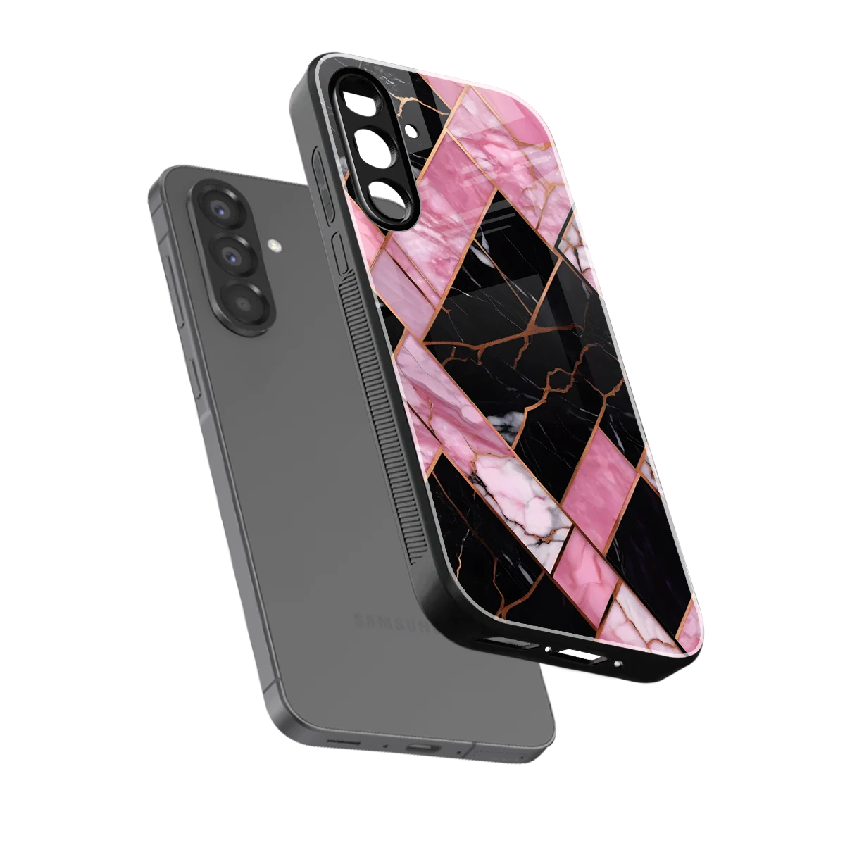 Rose Luxe sleek samsung galaxy a17 5g cover with tempered glass back and TPU edges