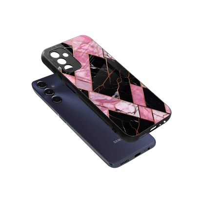 Rose Luxe sleek samsung galaxy m14 5g cover with tempered glass back and TPU edges
