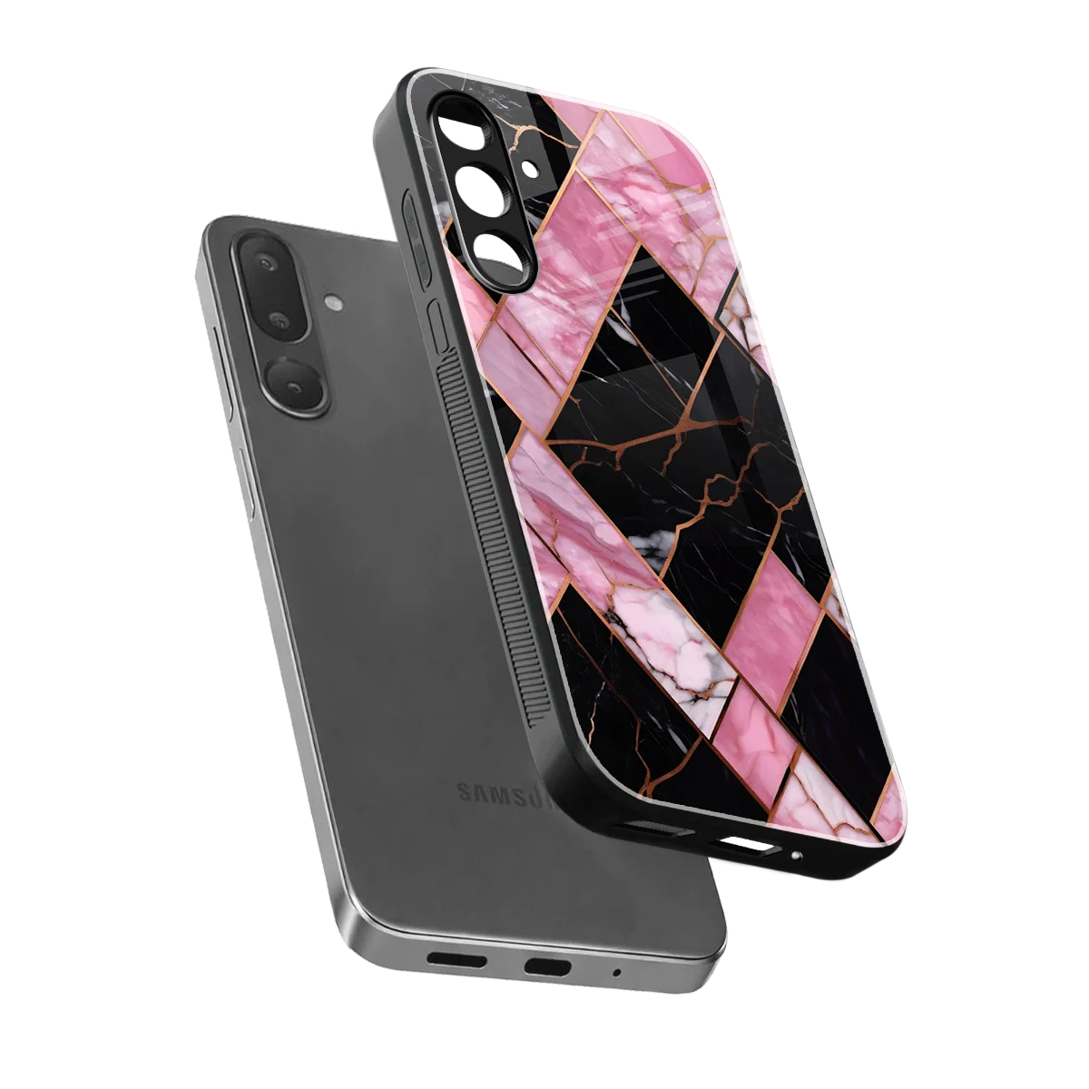 Rose Luxe sleek samsung galaxy m36 5g cover with tempered glass back and TPU edges