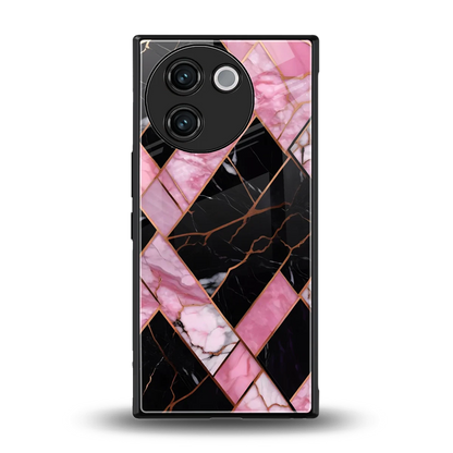 Rose Luxe back phone cover | glass case for vivo v30e