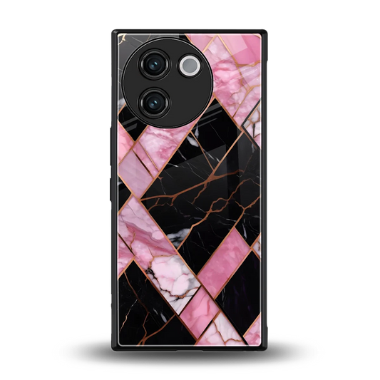 Rose Luxe back phone cover | glass case for vivo v30e