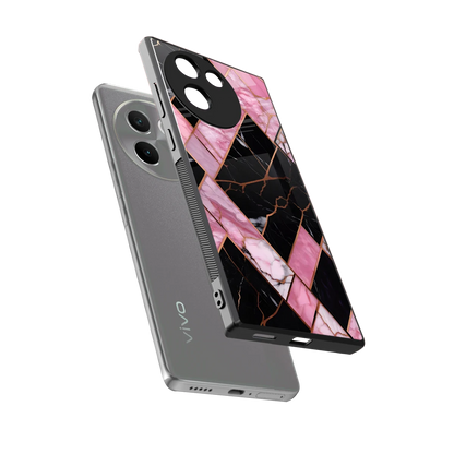 Rose Luxe sleek vivo v30e cover with tempered glass back and TPU edges