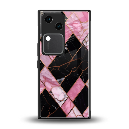 Rose Luxe back phone cover | glass case for vivo v30