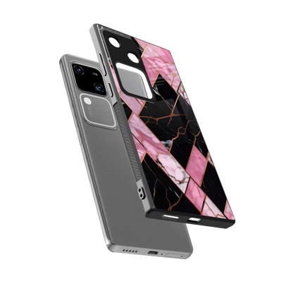 Rose Luxe sleek vivo v30 cover with tempered glass back and TPU edges