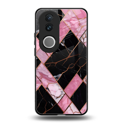 Rose Luxe back phone cover | glass case for vivo v50