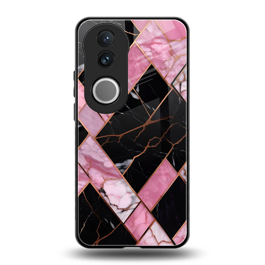 Rose Luxe back phone cover | glass case for vivo v50