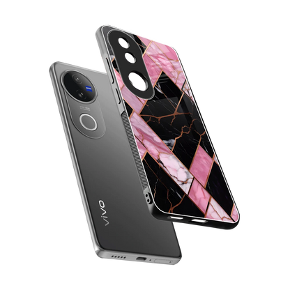 Rose Luxe sleek vivo v50 cover with tempered glass back and TPU edges