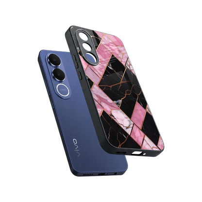 Rose Luxe sleek vivo v70 fe cover with tempered glass back and TPU edges