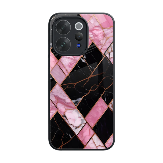 Rose Luxe back phone cover | glass case for vivo v70 elite