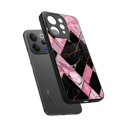 Rose Luxe sleek vivo v70 cover with tempered glass back and TPU edges