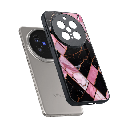 Rose Luxe sleek vivo x200 pro cover with tempered glass back and TPU edges