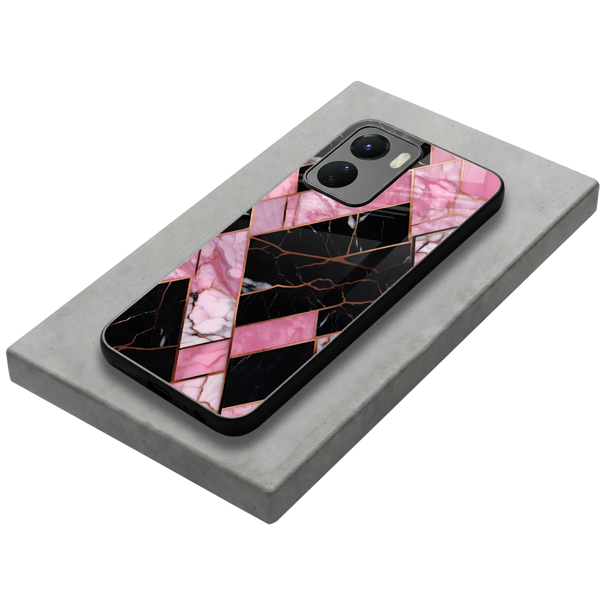 Rose Luxe stylish phone case for vivo y16 | glossy glass and slim fit