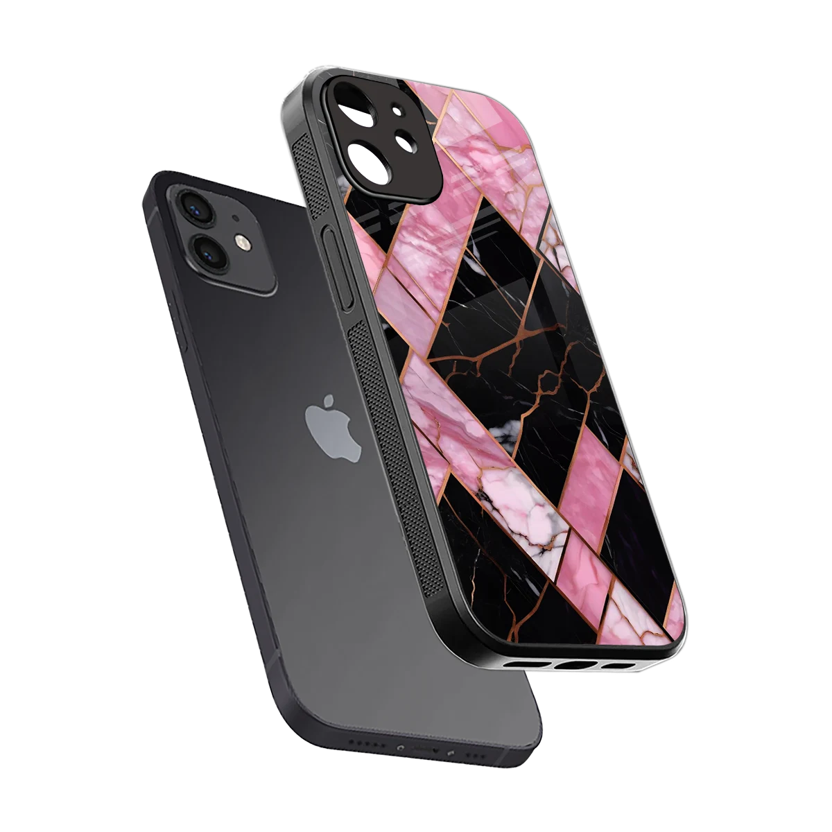 Rose Luxe sleek iphone 12 cover with tempered glass back and TPU edges