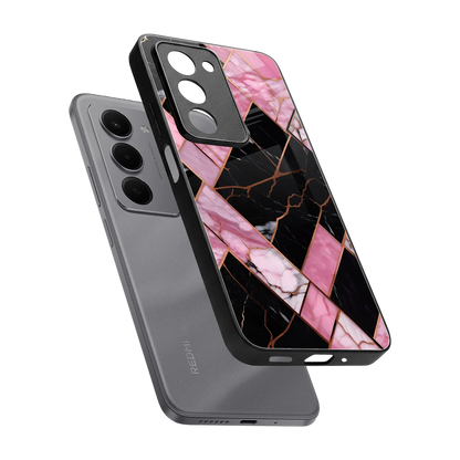 Rose Luxe sleek redmi 15 5g cover with tempered glass back and TPU edges