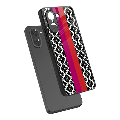 Rosy Noir sleek oneplus nord ce5 5g cover with tempered glass back and TPU edges