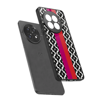 Rosy Noir sleek oneplus 13 cover with tempered glass back and TPU edges