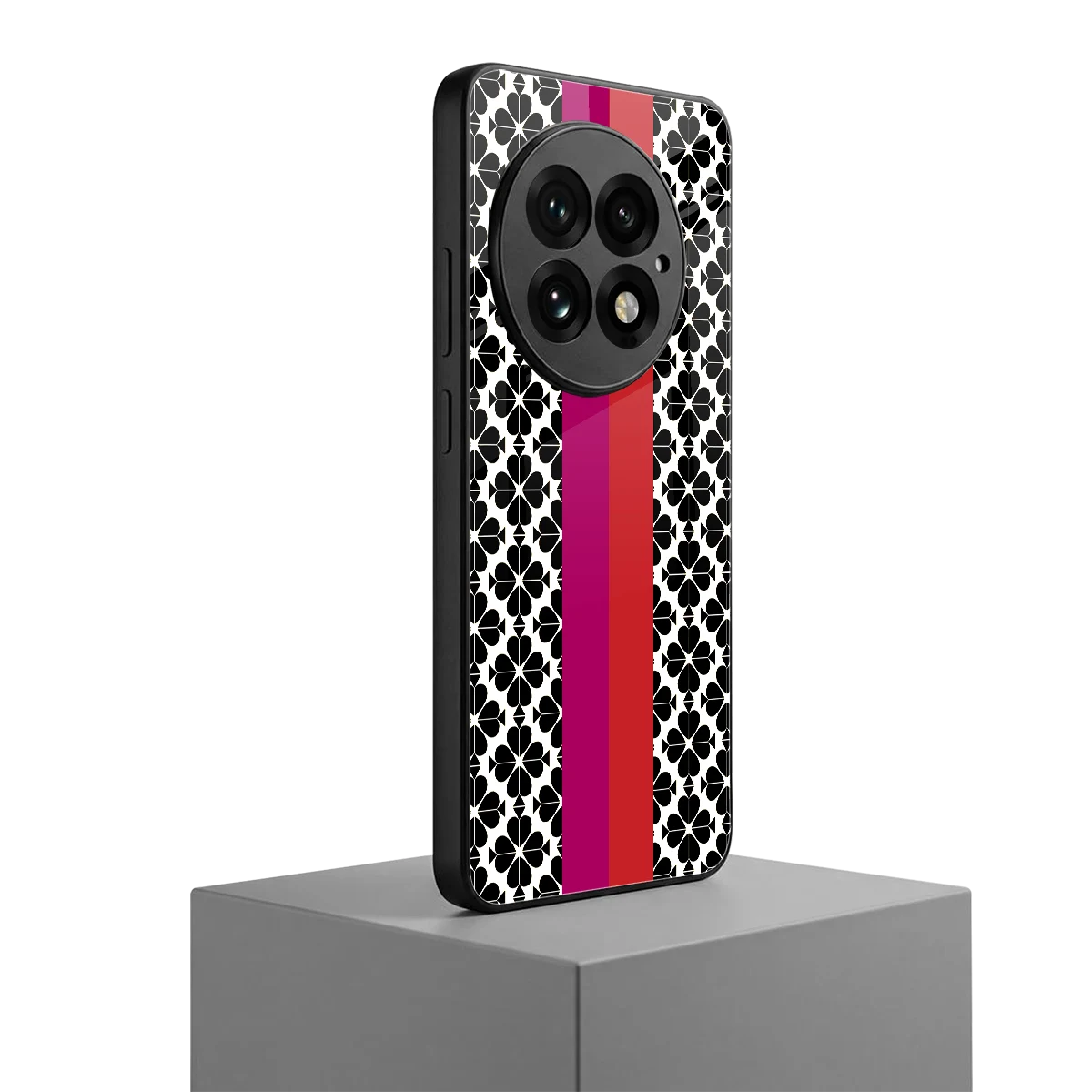 Rosy Noir oneplus 13 mobile cover | shockproof glass phone case