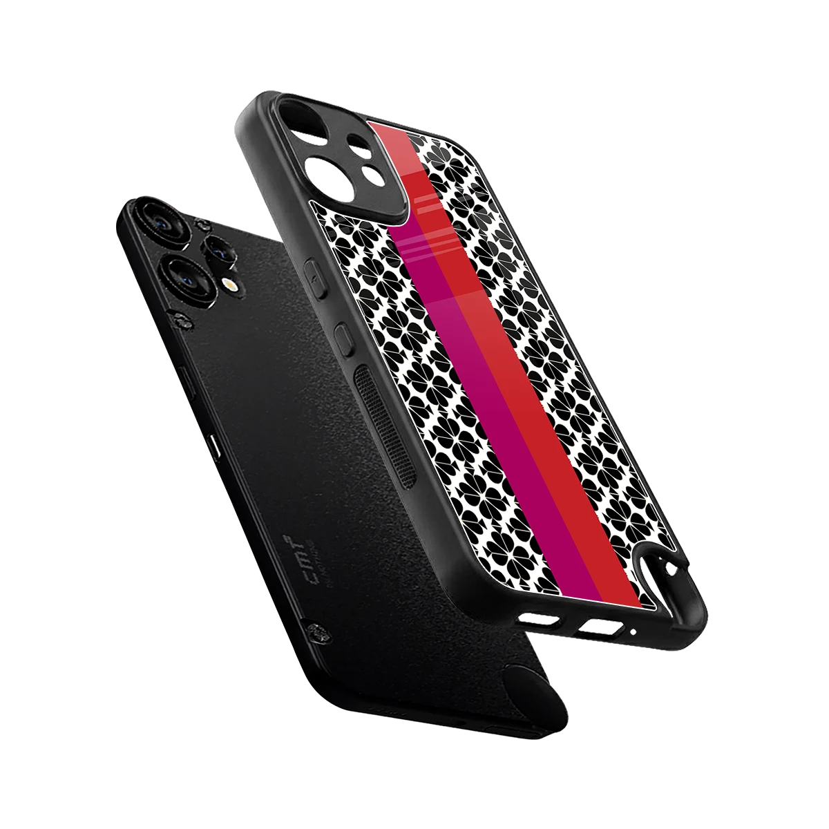 Rosy Noir sleek cmf nothing phone 2 pro cover with tempered glass back and TPU edges