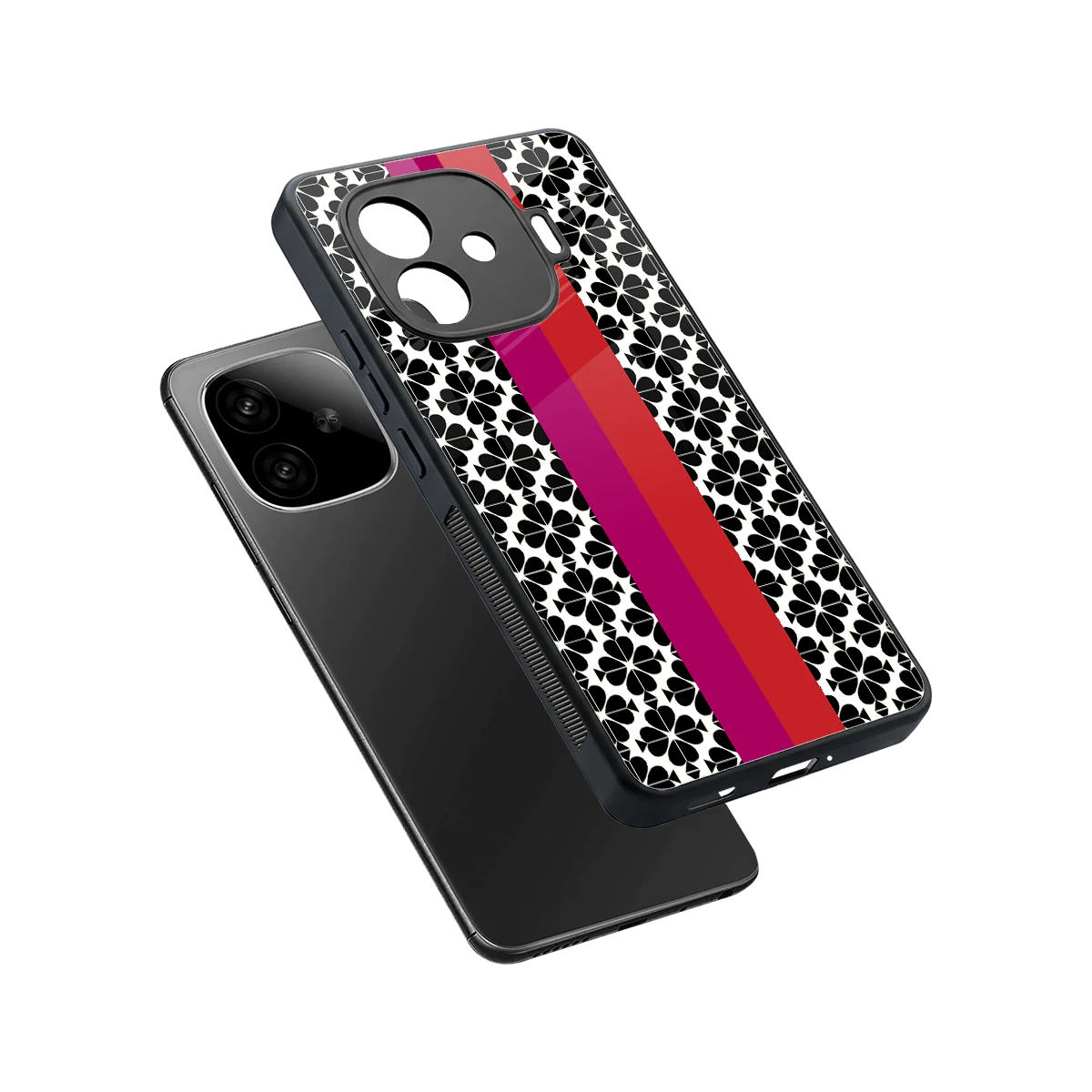 Rosy Noir sleek iqoo neo 10r 5g cover with tempered glass back and TPU edges