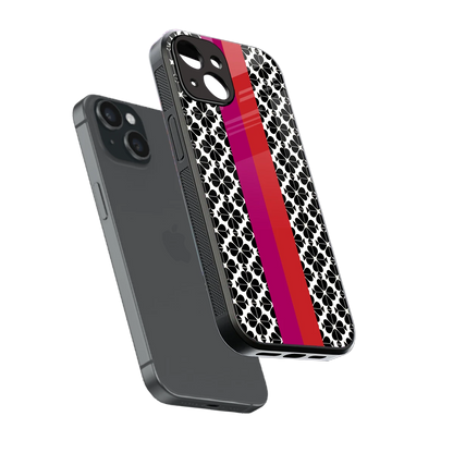 Rosy Noir sleek iphone 13 cover with tempered glass back and TPU edges
