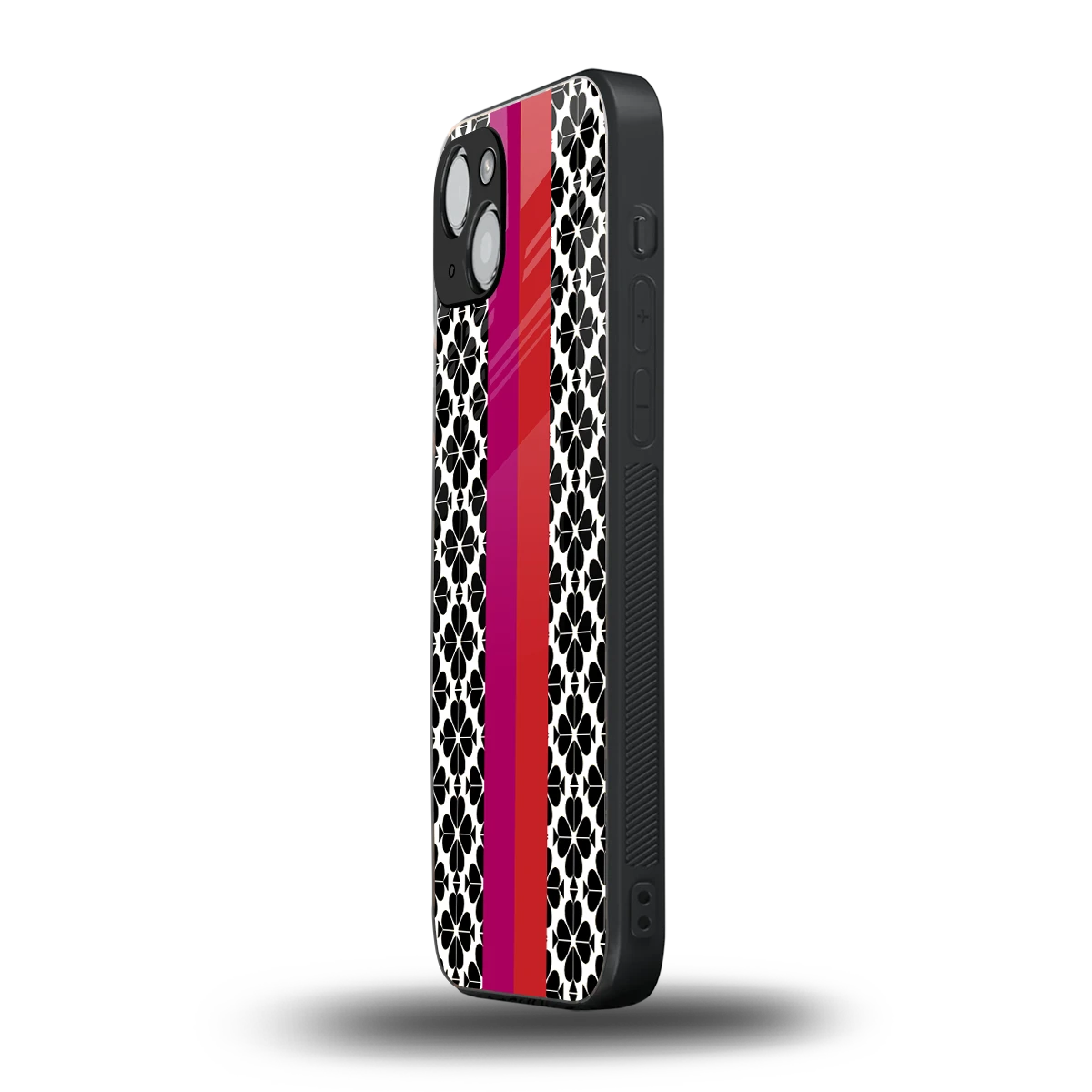 Rosy Noir iphone 14 plus mobile cover | shockproof glass phone case