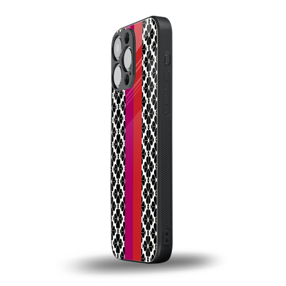 Rosy Noir iphone 15 pro max mobile cover | shockproof glass phone case