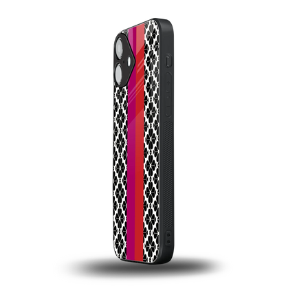 Rosy Noir iphone 16 plus mobile cover | shockproof glass phone case