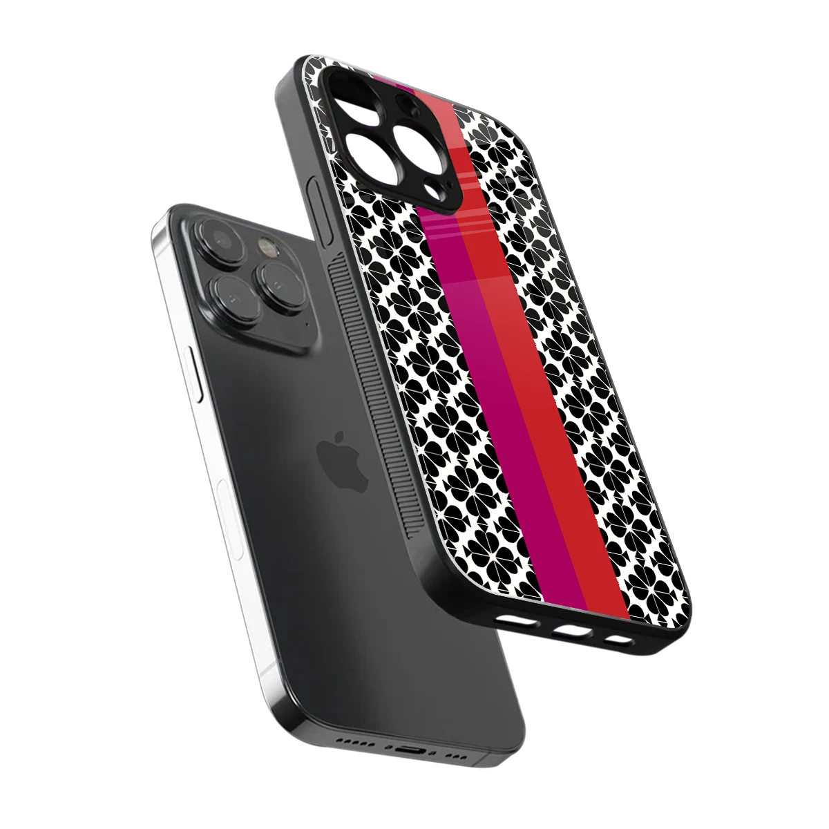 Rosy Noir sleek iphone 16 pro max cover with tempered glass back and TPU edges