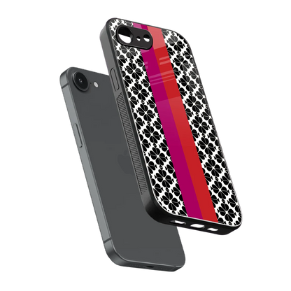 Rosy Noir sleek iphone 16e cover with tempered glass back and TPU edges