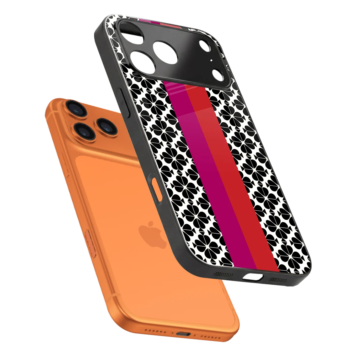 Rosy Noir sleek iphone 17 pro max cover with tempered glass back and TPU edges