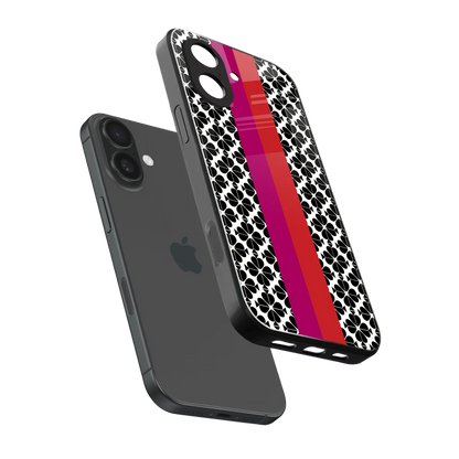 Rosy Noir sleek iphone 17 cover with tempered glass back and TPU edges