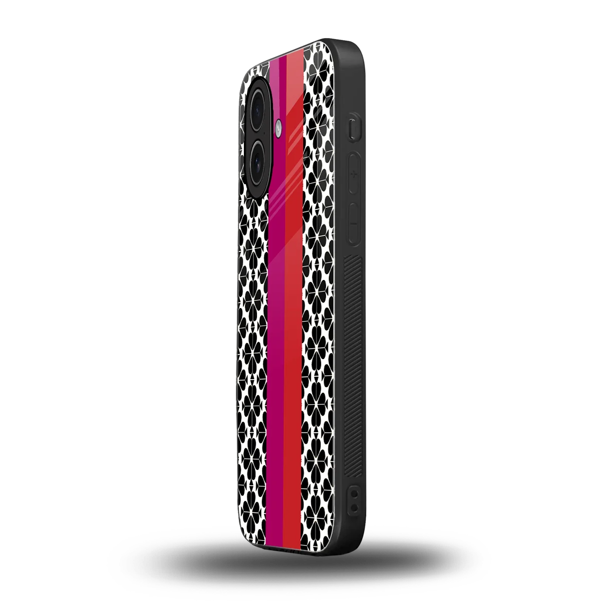 Rosy Noir iphone 17 mobile cover | shockproof glass phone case