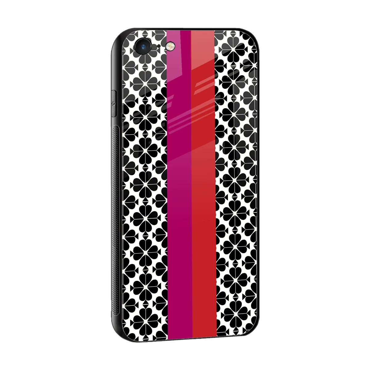 Rosy Noir sleek iphone 6s plus cover with tempered glass back and TPU edges
