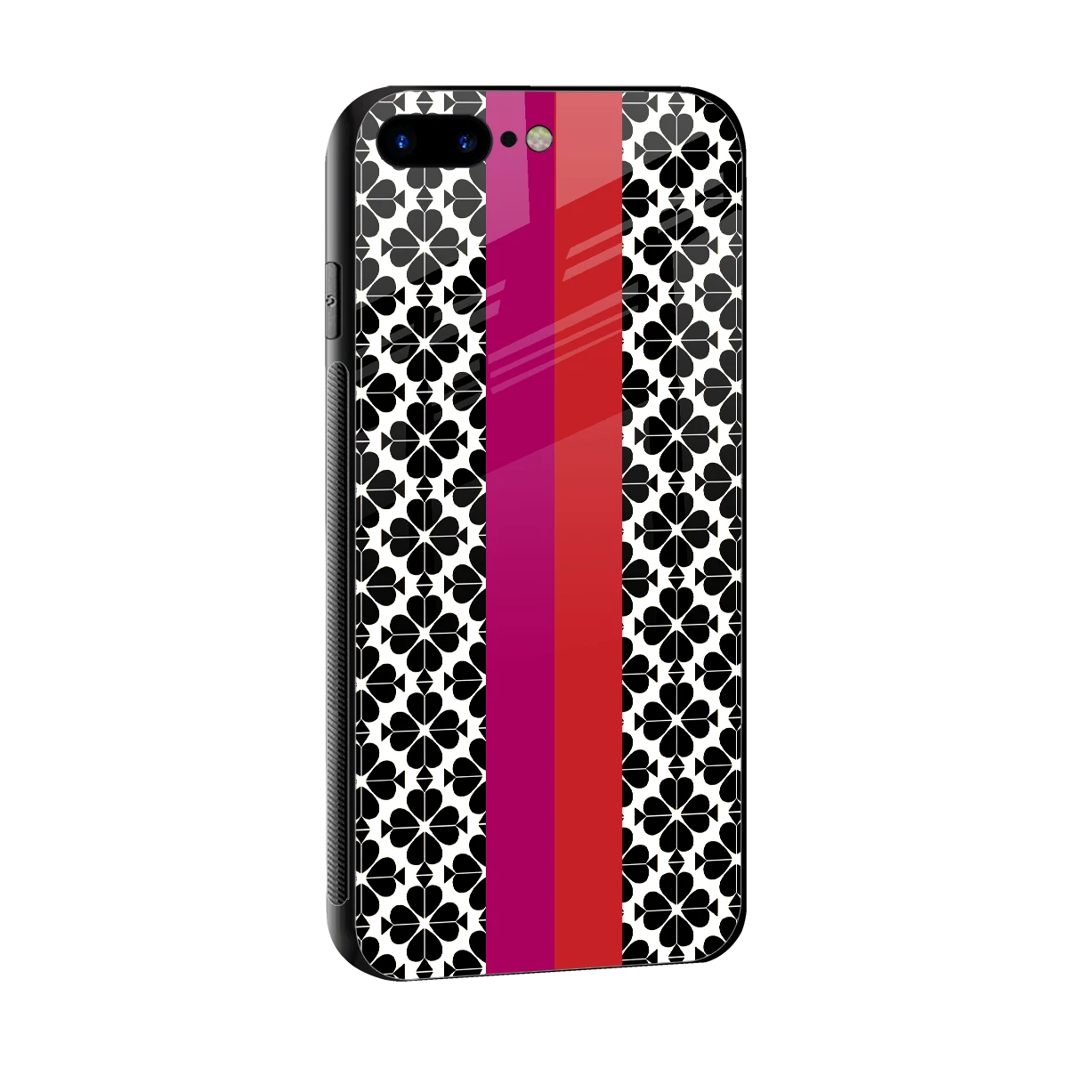 Rosy Noir sleek iphone 8 plus cover with tempered glass back and TPU edges