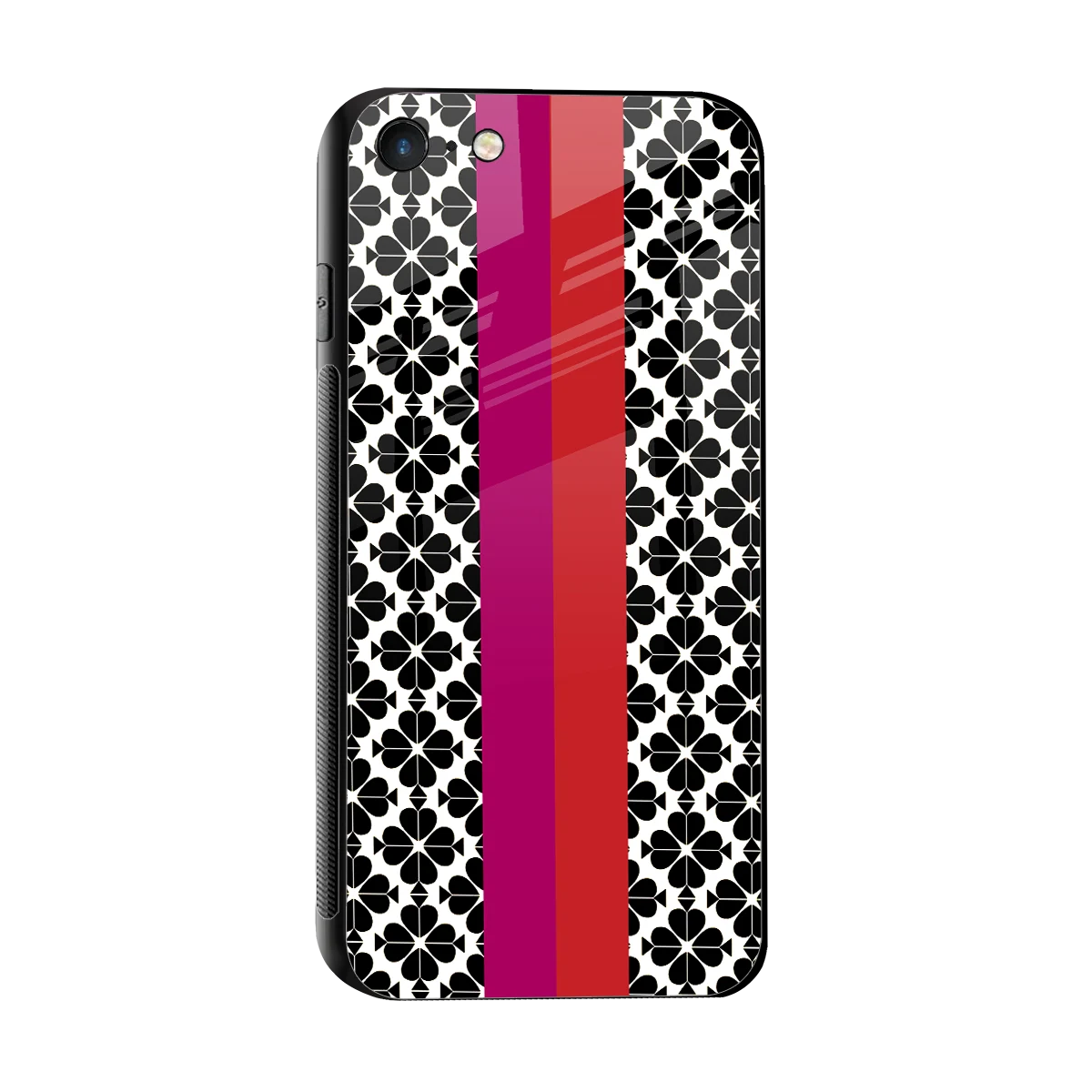 Rosy Noir sleek iphone 7 cover with tempered glass back and TPU edges