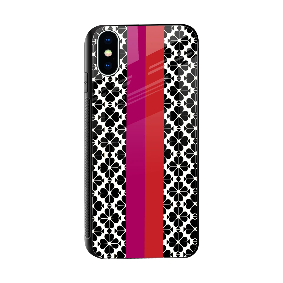Rosy Noir sleek iphone x cover with tempered glass back and TPU edges