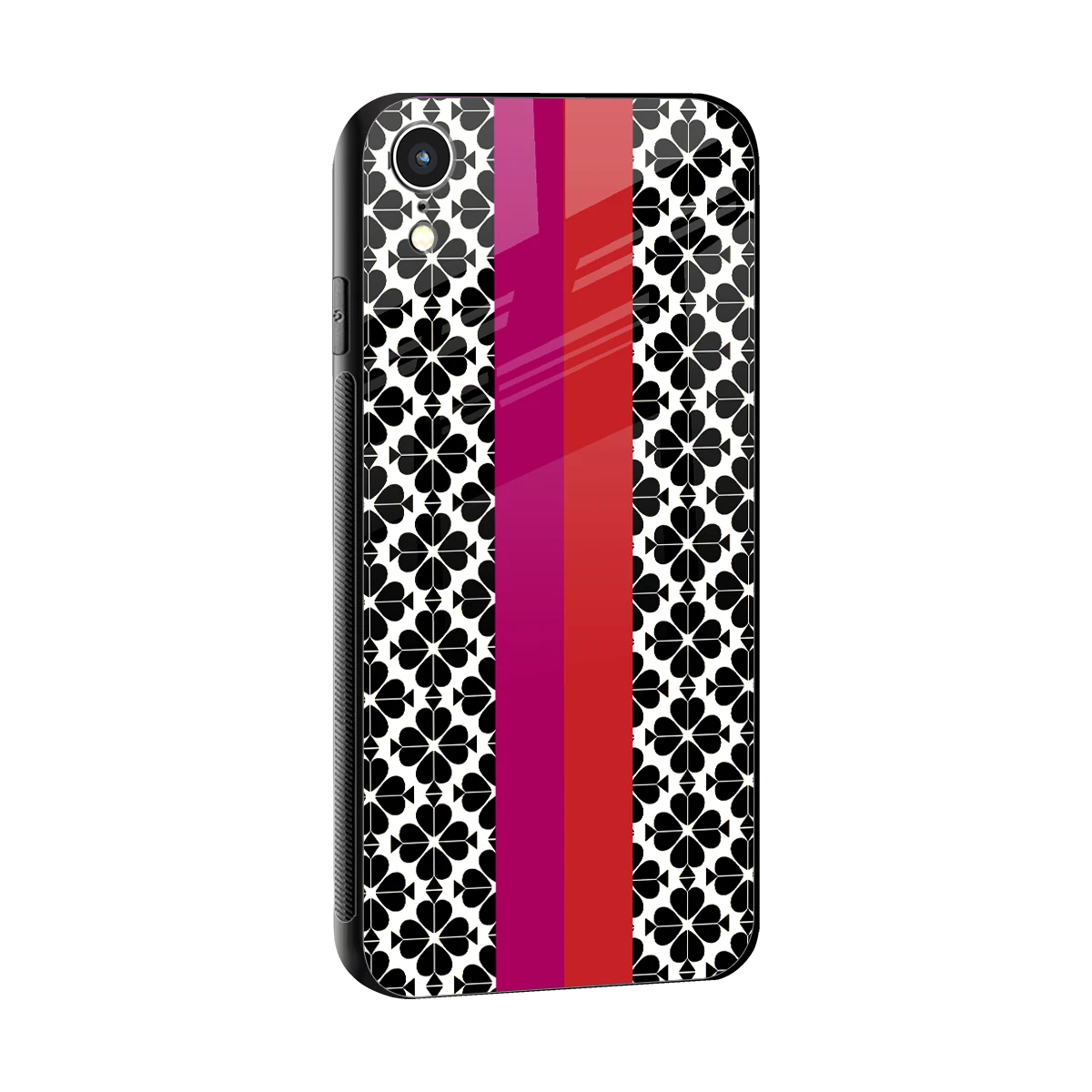 Rosy Noir sleek iphone xr cover with tempered glass back and TPU edges