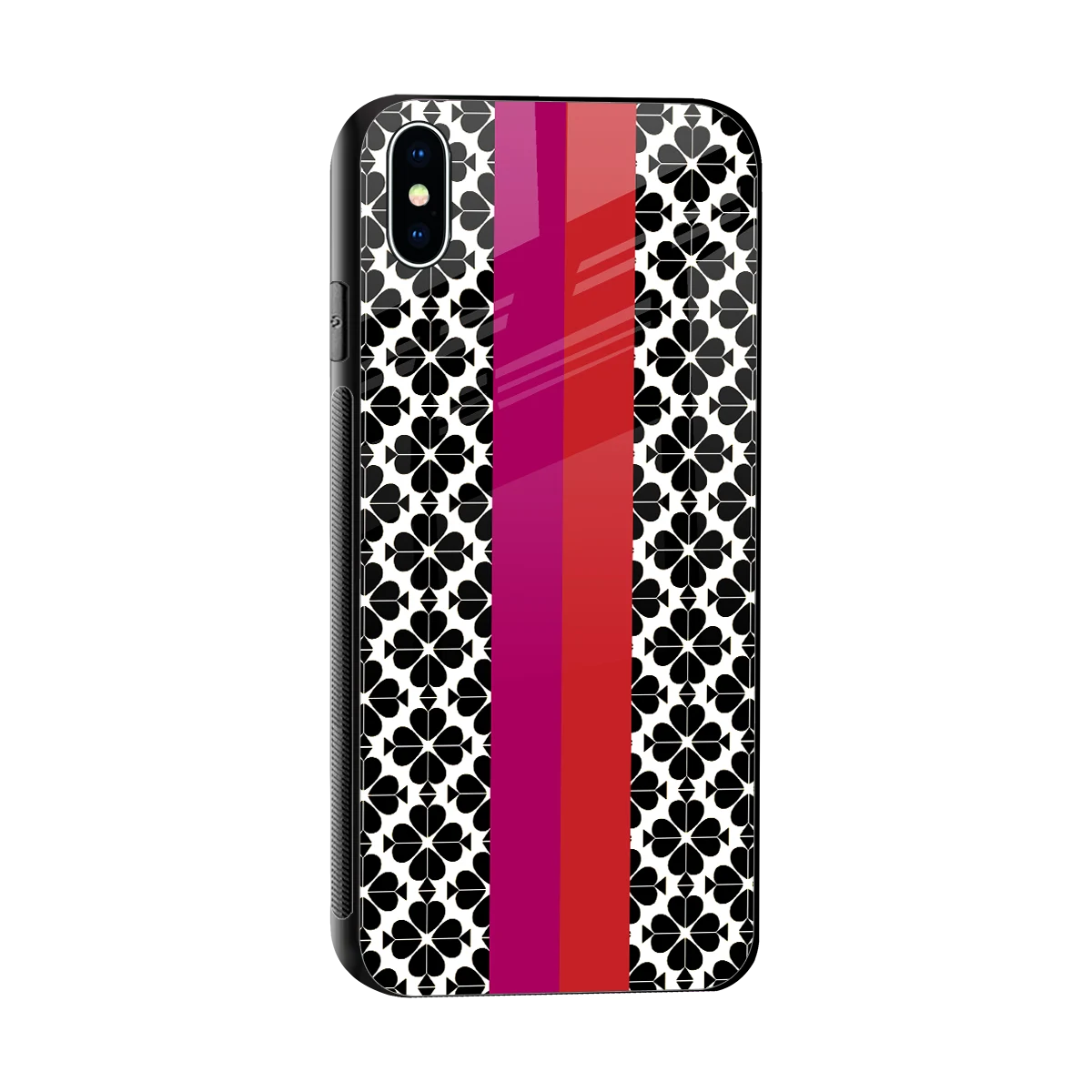 Rosy Noir sleek iphone xs max cover with tempered glass back and TPU edges