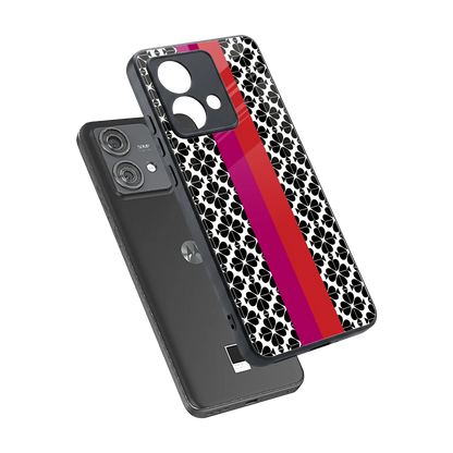 Rosy Noir sleek motorola edge 40 neo 5g cover with tempered glass back and TPU edges