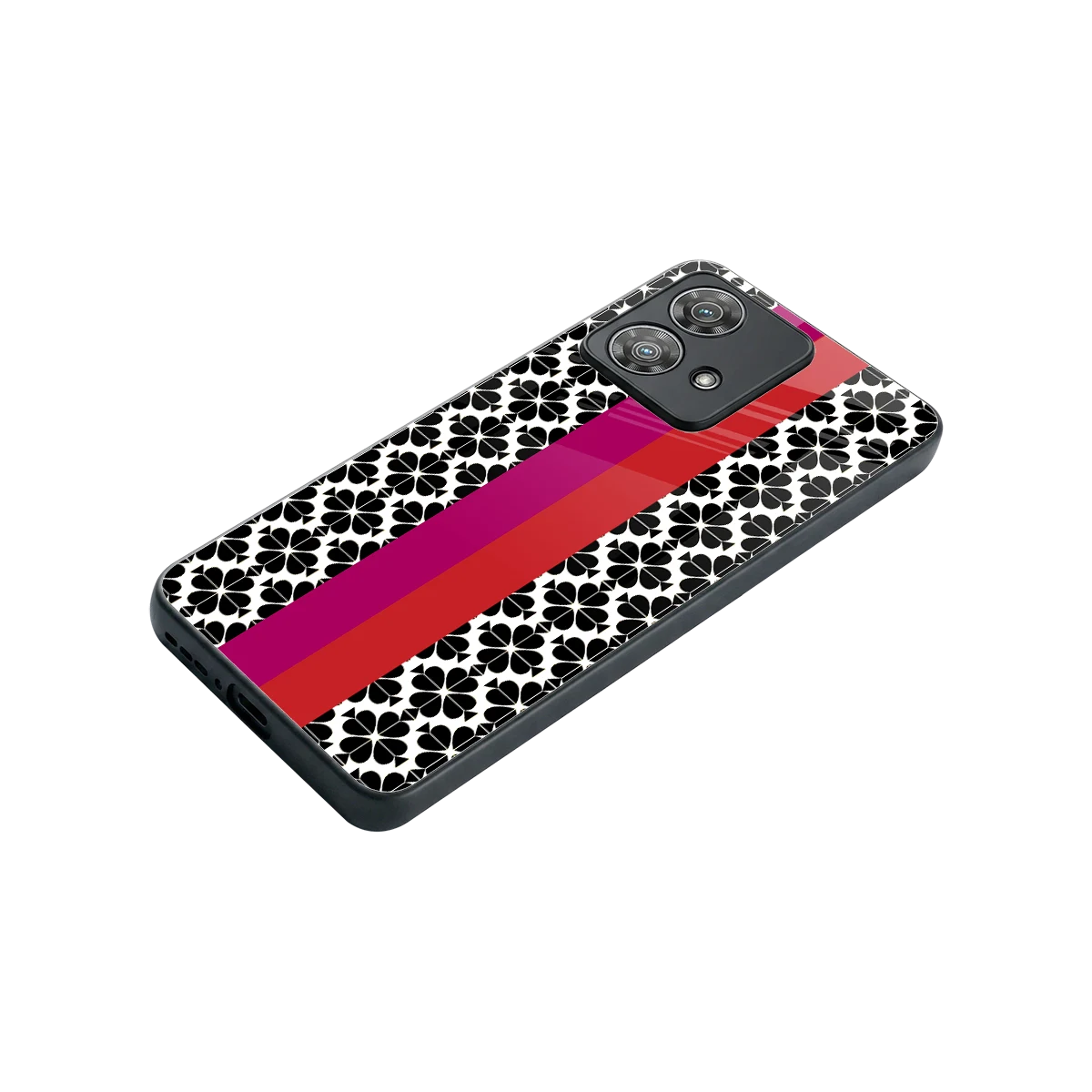 Rosy Noir stylish phone case for motorola edge 40 neo 5g | glossy glass and slim fit